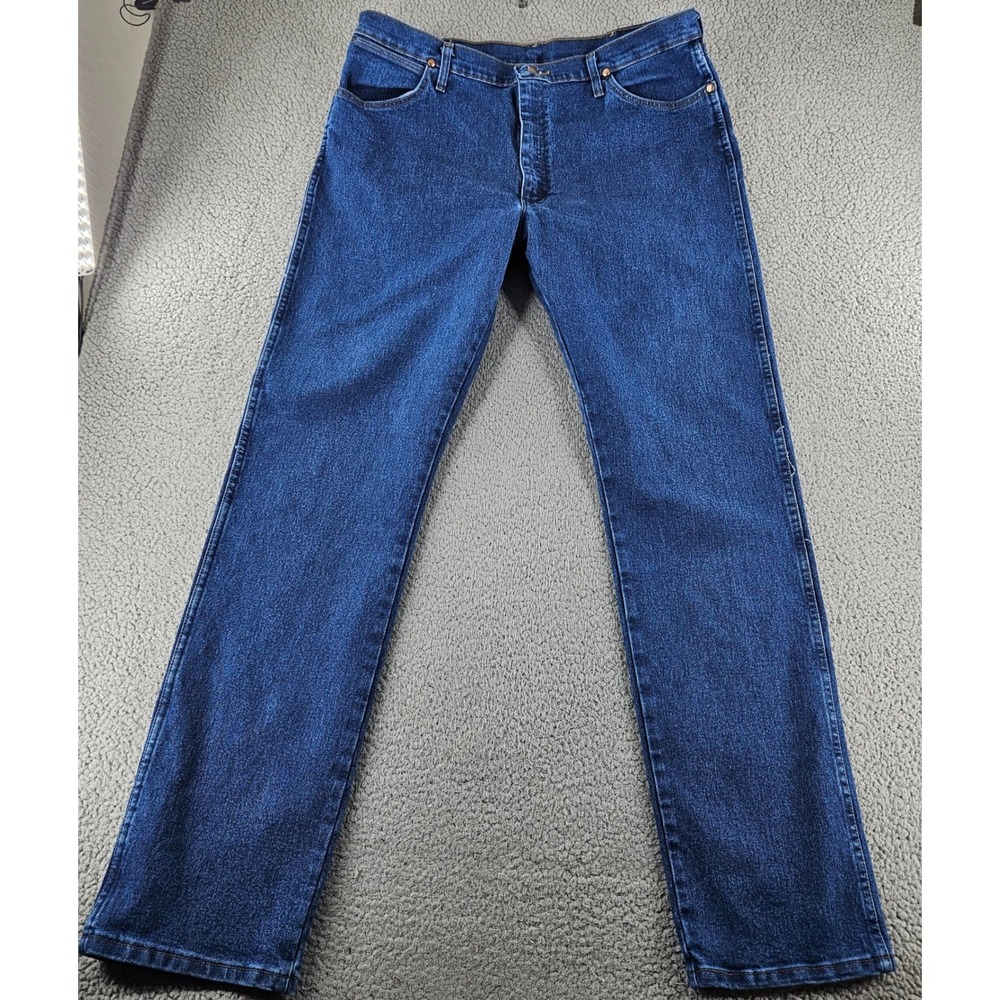 Wrangler Jeans Mens 38x36 Blue Original Fit Straight Leg A103 Cowboy Cut Western